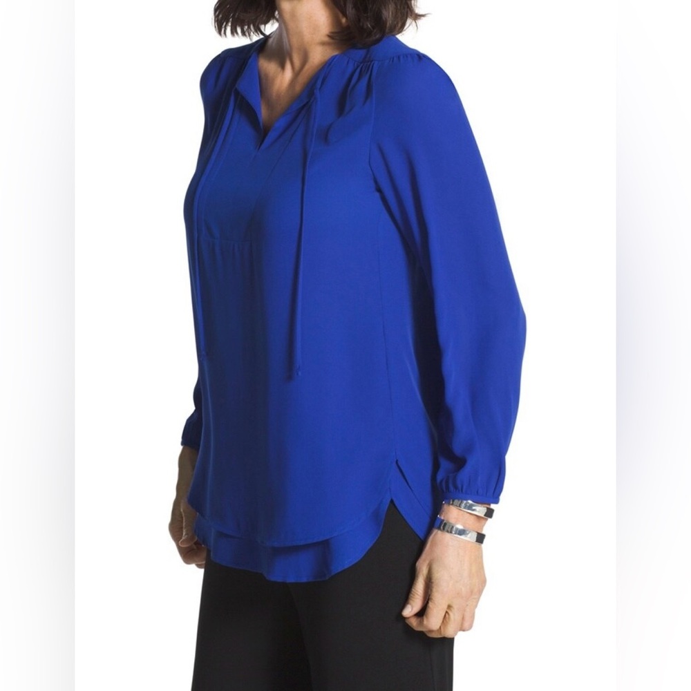 Chico’s Peasant Tunic Top.  Double layer, long sleeve, Size 2